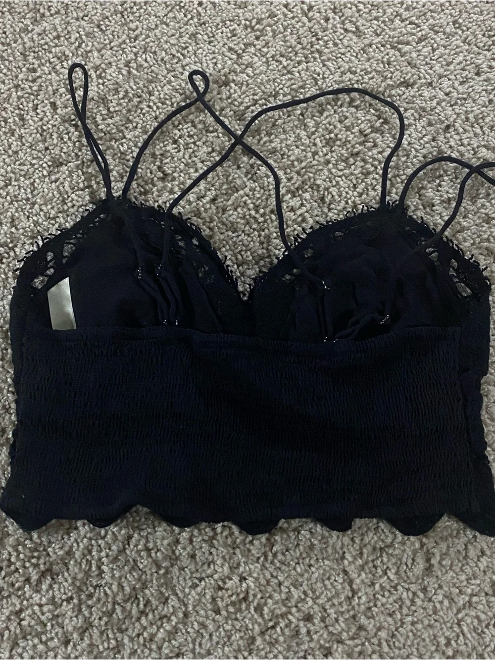 Free People Small Black Ilektra Lace Bralette Small FP Fall Festival Boho